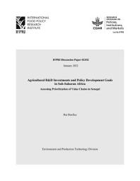 Icon image Agricultural R&D investments and policy development goals in Sub-Saharan Africa: Assessing prioritization of value chains in Senegal