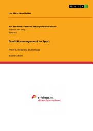 Icon image Qualitätsmanagement im Sport: Theorie, Beispiele, Studienlage