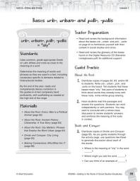 Icon image Content-Area Vocabulary Social Studies--Bases urb-, urban- and poli-, -polis