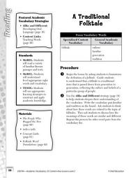 Icon image Academic Vocabulary Level 2--A Traditional Folktale