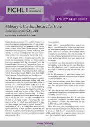 Icon image Military v. Civilian Justice for Core International Crimes