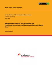 Icon image Wettbewerbsvorteile und -nachteile von Familienunternehmen auf Basis des „Resource Based View“