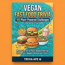 Icon image Vegan Fast Food Trivia — 100 Plant-Powered Challenges — An Interactive Trivia Game: Master the Art of Plant-Based Ordering at America's Biggest Restaurant Chains