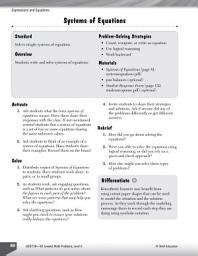Icon image Expressions and Equations Leveled Problems: Systems of Equations: Systems of Equations