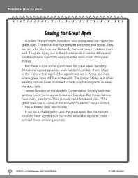 Icon image Test Prep Level 2: Saving the Great Apes Comprehension and Critical Thinking