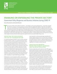 Icon image Enabling or enfeebling the private sector? Government policy responses and business initiatives during COVID-19