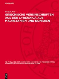 Icon image Griechische Versinschriften aus der Cyrenaica aus Mauretanien und Numidien