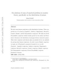 Icon image On solutions of some of unsolved problems in number theory, specifically on the distribution of primes