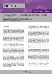 Icon image The Autonomy of International Criminal Justice