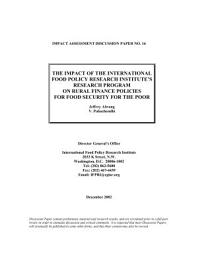 Icon image The impact of the International Food Policy Research Institute's research program on rural finance policies for food security for the poor