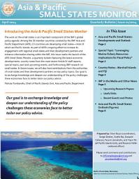 Icon image Asia and Pacific: Small States Monitor, April 2014: Volume 1, Issue 1