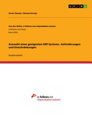 Icon image Auswahl eines geeigneten ERP-Systems. Anforderungen und Einschränkungen