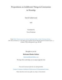 Icon image Propositions on Indifferent Things & Ceremonies in Worship