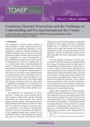 Icon image Examining Thematic Prosecutions and the Challenges of Understanding and Proving International Sex Crimes