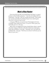 Icon image Test Prep Level 2: Meet a Dino Hunter Comprehension and Critical Thinking