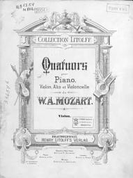 Icon image Quartette pour piano, violons, alto et violoncelle de W. A. Mozart
