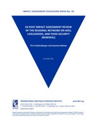 Icon image Ex-post impact assessment review of the Regional Network on AIDS, Livelihoods, and Food Security (RENEWAL)