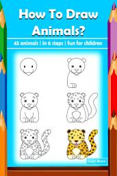 Icon image How To Draw Animals?: 45 animals | in 6 steps | fun for children