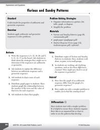 Icon image Expressions and Equations Leveled Problems: Various and Sundry Patterns: Various and Sundry Patterns