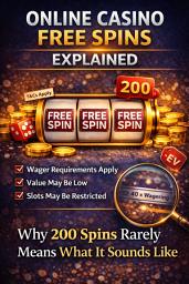 Icon image Online Casino Free Spins Explained: Why 200 Spins Rarely Means What It Sounds Like