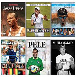 Icon image Worldwide Famous Athletes (Sergey Bubka + Jesse Owens + Muhammad Ali + Michael Phelps + Martina Navratilova + Pele): Bestseller Book by Kalyani Mookherji: WORLDWIDE FAMOUS ATHLETES Sergey Bubka + Jesse Owens + Muhammad Ali + Michael Phelps + Martina Navratilova + Pele