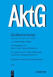 Icon image § 221; Titelei, Abkürzungsverzeichnis, Sachregister Band 7/1: Ausgabe 4