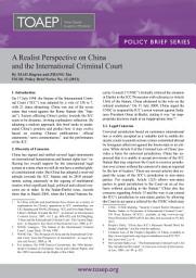 Icon image A Realist Perspective on China and the International Criminal Court