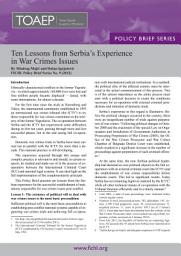 Icon image Ten Lessons from Serbia’s Experience in War Crimes Issues