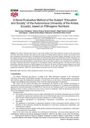 Icon image A Novel Evaluative Method of the Subject “Education and Society” of the Autonomous University of the Andes, Ecuador, based on Plithogenic Numbers